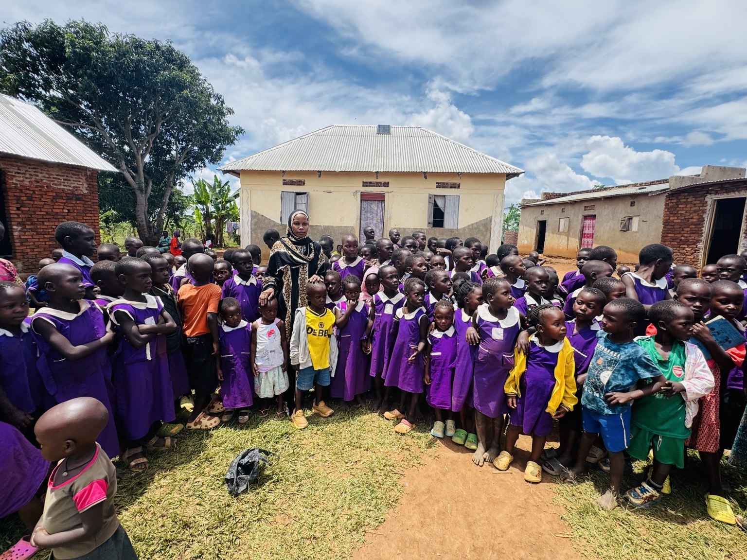 Large group of schoolchildren