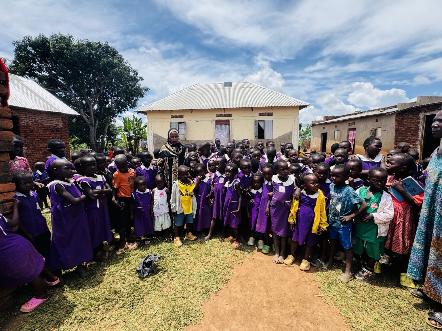 Large group of schoolchildren